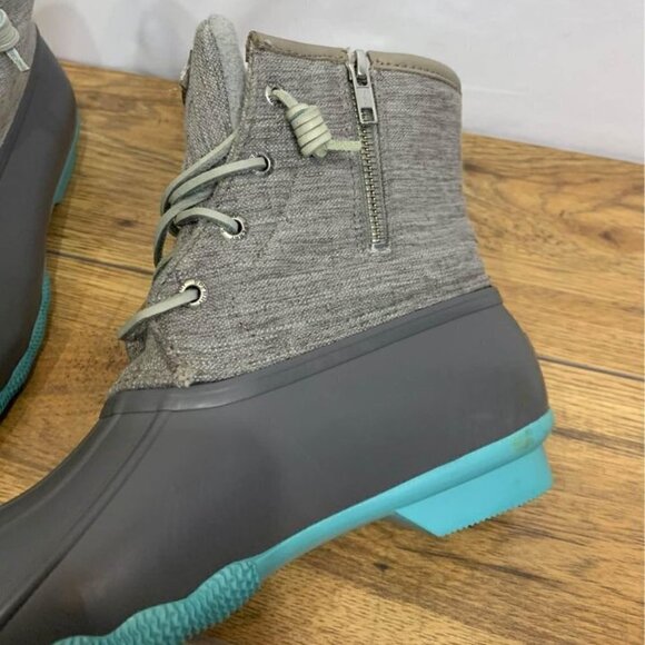 ☑️sperry woman’s winter duck boot. Waterproof and warm. Side zipper. Gray … - Picture 8 of 10